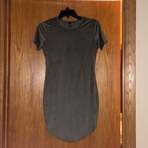 Olive Green Suede Dress